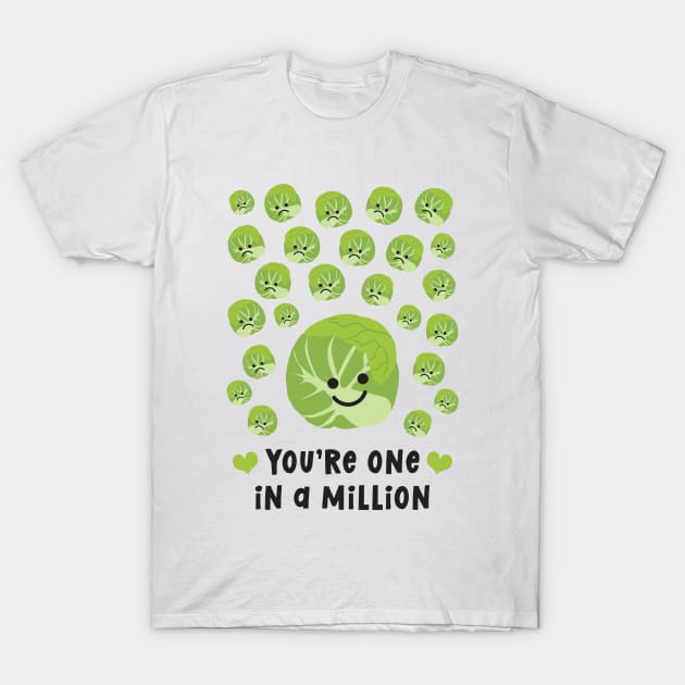 One In A Million Brussels Sprout T-Shirt by VicEllisArt